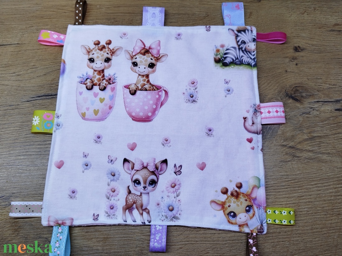 állatmintás  címkerongyi -szundikendő - baba - mama - baba játékok - szundikendő, alvóka - Meska.hu