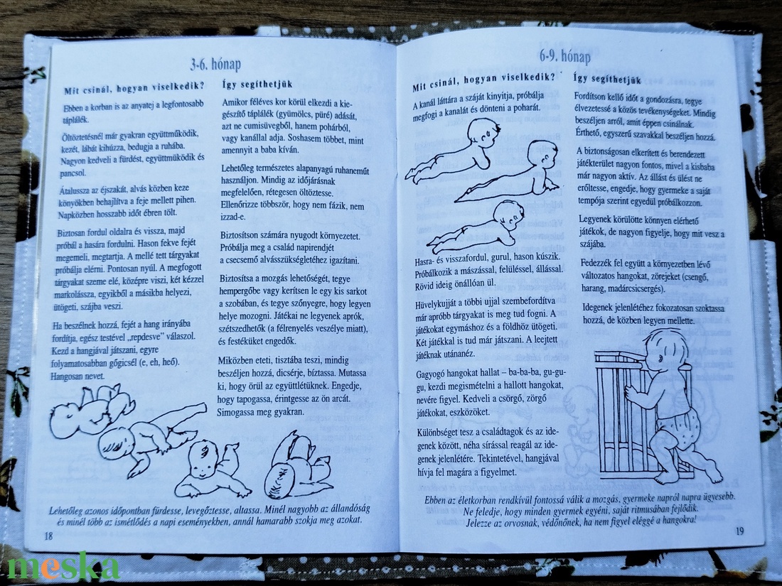textil gyermek egészségügyi kiskönyv borító állatmintával - baba - mama - babaemlékek - egészségügyi kiskönyv borító - Meska.hu