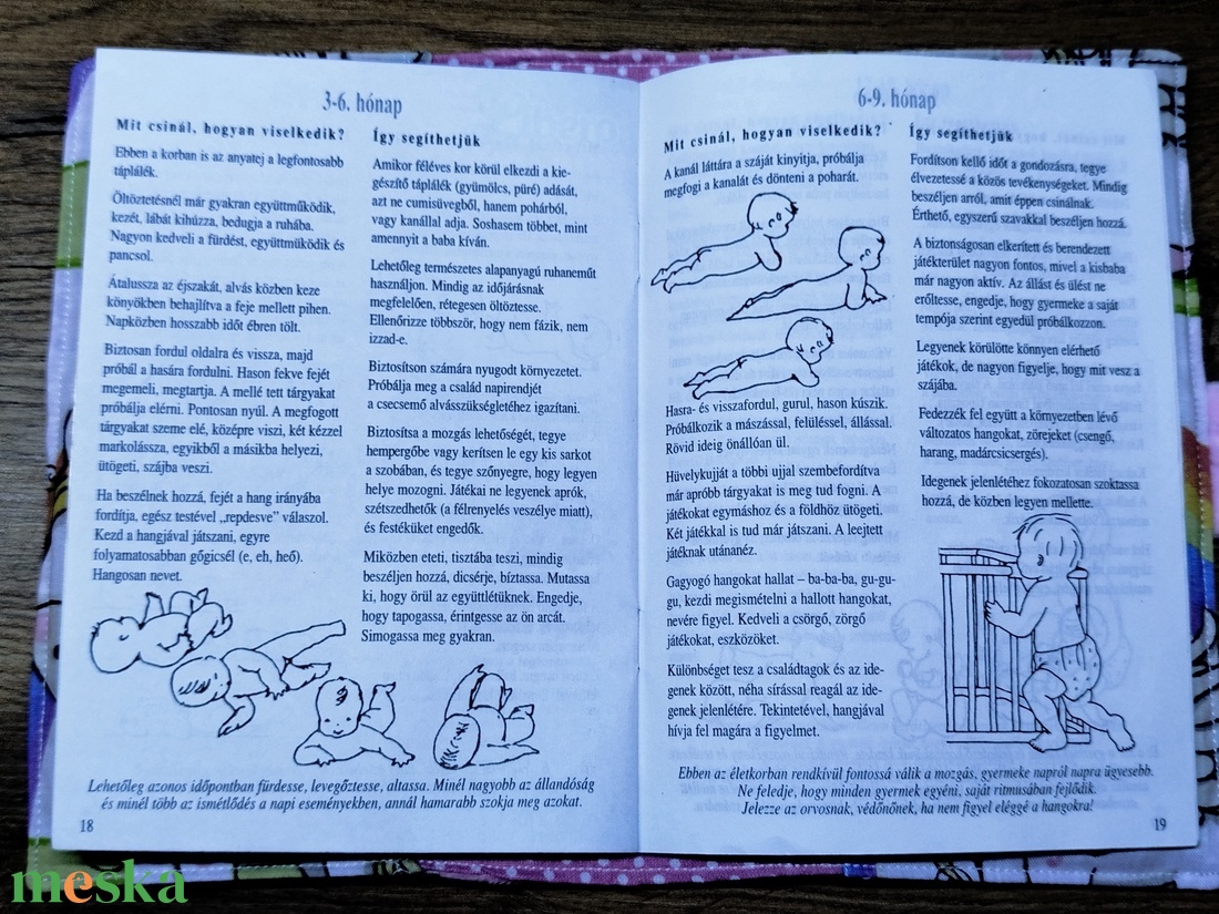 textil gyermek egészségügyi kiskönyv borító unikornis mintával - baba - mama - babaemlékek - egészségügyi kiskönyv borító - Meska.hu