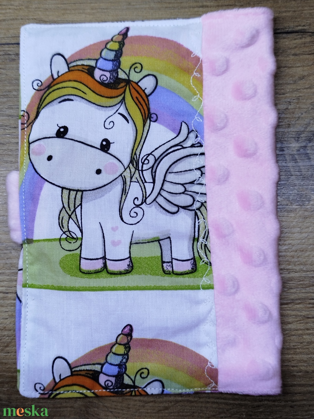 textil gyermek egészségügyi kiskönyv borító unikornis mintával - baba - mama - babaemlékek - egészségügyi kiskönyv borító - Meska.hu