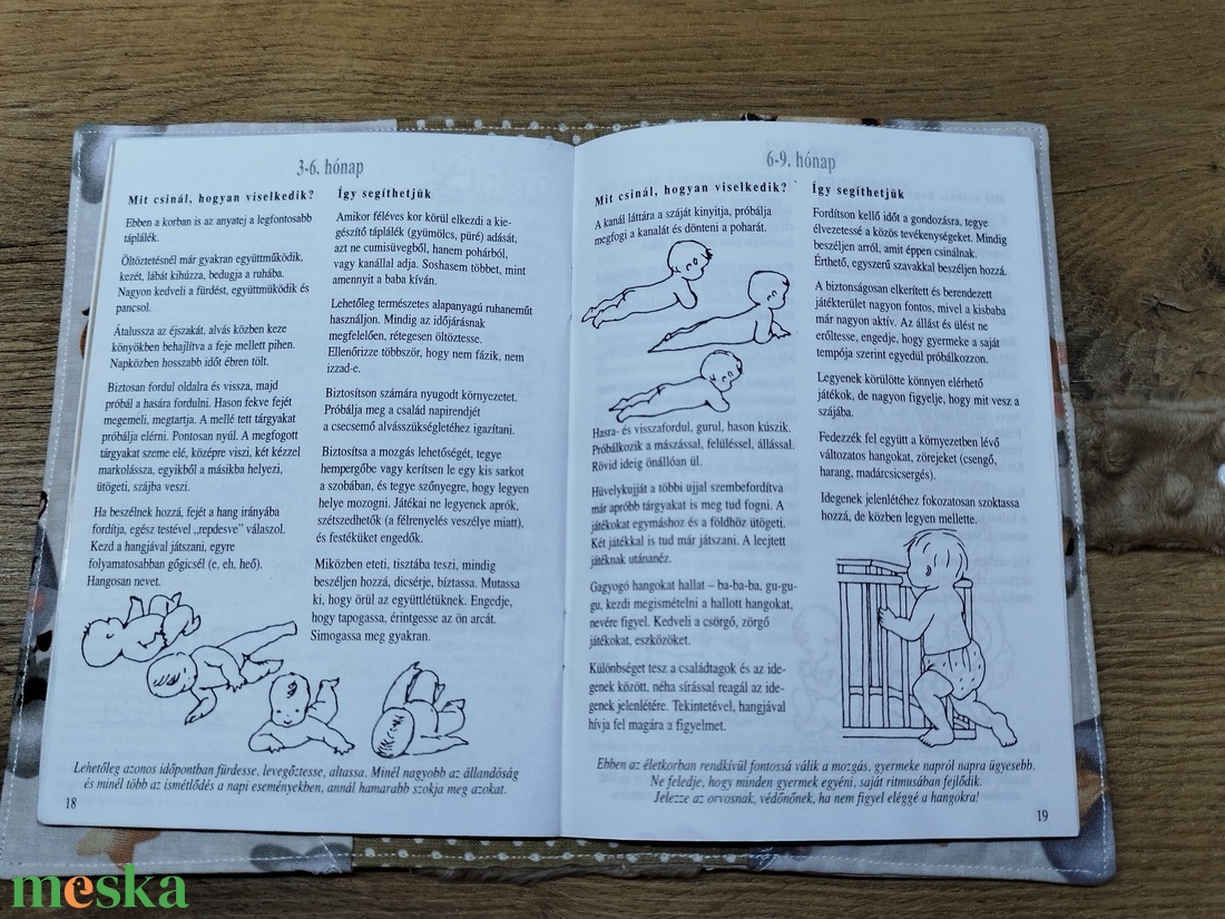 textil gyermek egészségügyi kiskönyv borító állatmintával - baba - mama - babaemlékek - egészségügyi kiskönyv borító - Meska.hu