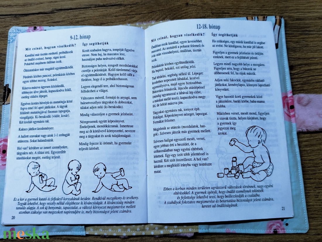 textil gyermek egészségügyi kiskönyv borító,őzike   mintával - baba - mama - babaemlékek - egészségügyi kiskönyv borító - Meska.hu