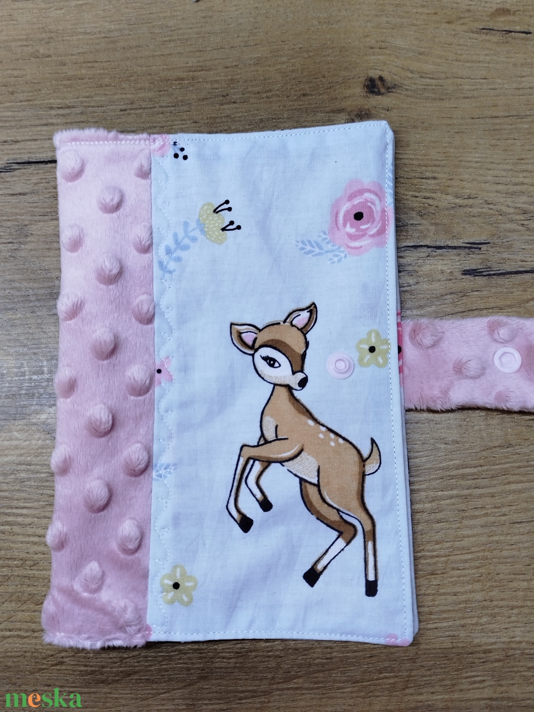 textil gyermek egészségügyi kiskönyv borító,őzike   mintával - baba - mama - babaemlékek - egészségügyi kiskönyv borító - Meska.hu