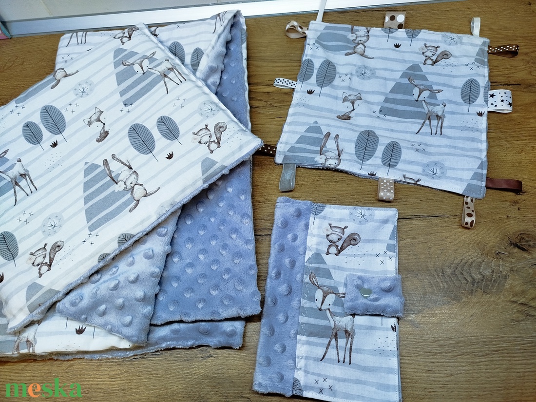 Állatmintás baba takaró,kispárna,és címkerongyi+ eü borító  szett. - baba - mama - baba ágynemű - babatakaró, gyerek pléd - Meska.hu
