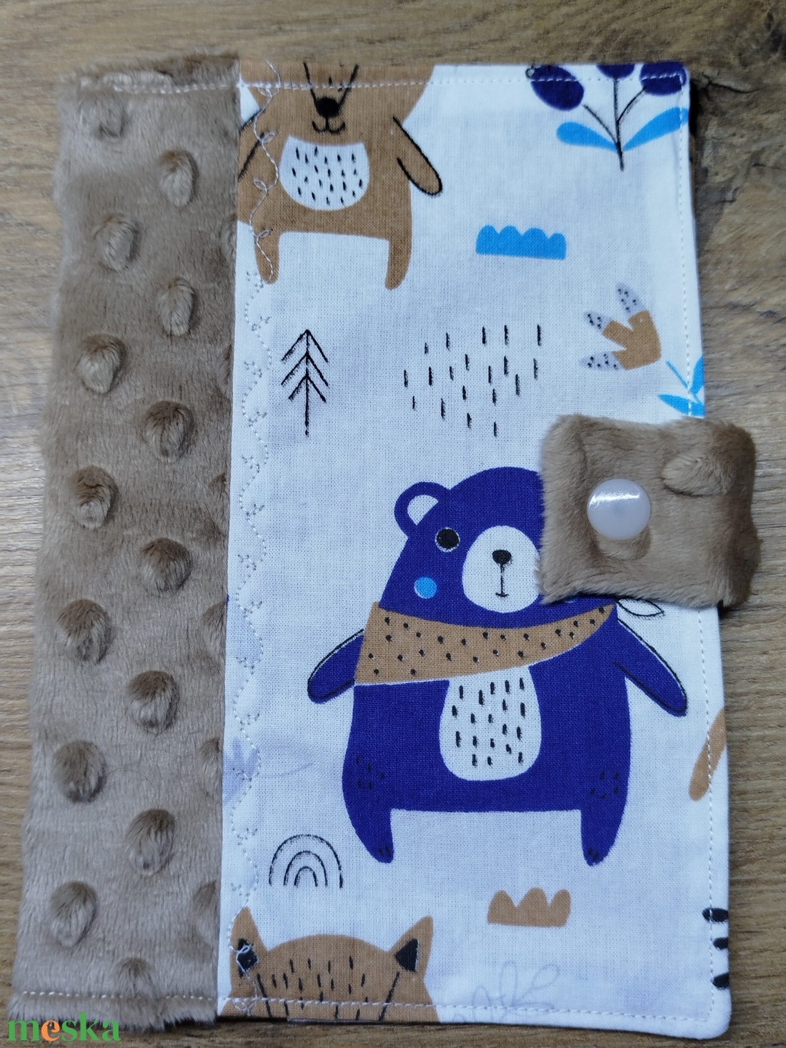 textil gyermek egészségügyi kiskönyv borító állatmintával - baba - mama - babaemlékek - egészségügyi kiskönyv borító - Meska.hu