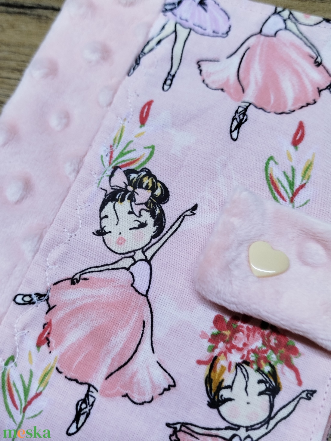 textil gyermek egészségügyi kiskönyv borító,balerina  mintával - baba - mama - babaemlékek - egészségügyi kiskönyv borító - Meska.hu