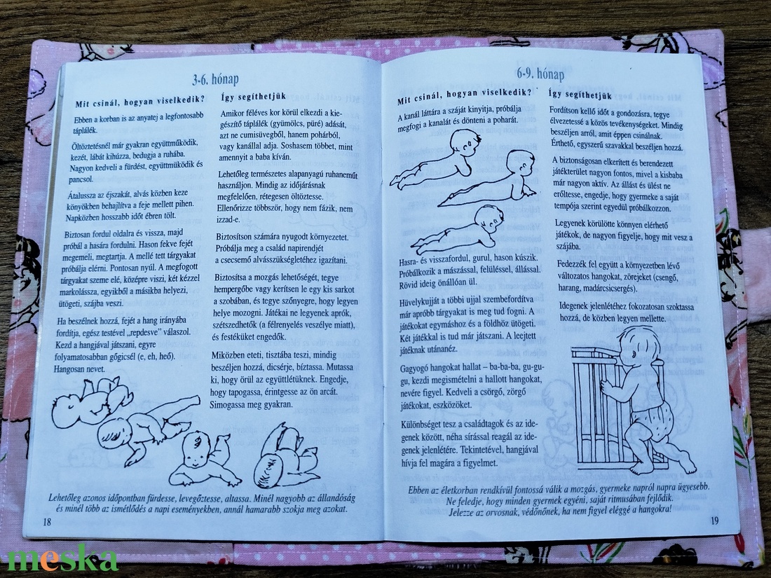 textil gyermek egészségügyi kiskönyv borító,balerina  mintával - baba - mama - babaemlékek - egészségügyi kiskönyv borító - Meska.hu