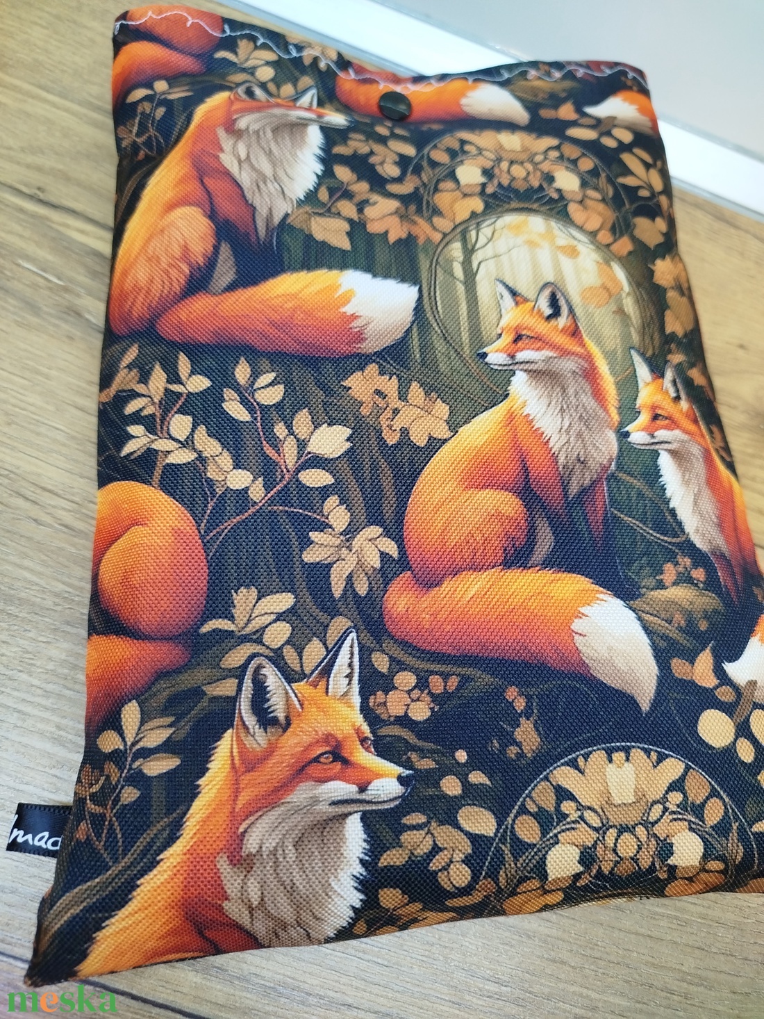 róka mintás  könyvtok-könyvtartó vagy tablet tartó vízálló vászon anyagból - könyv & zene - könyvtok - Meska.hu