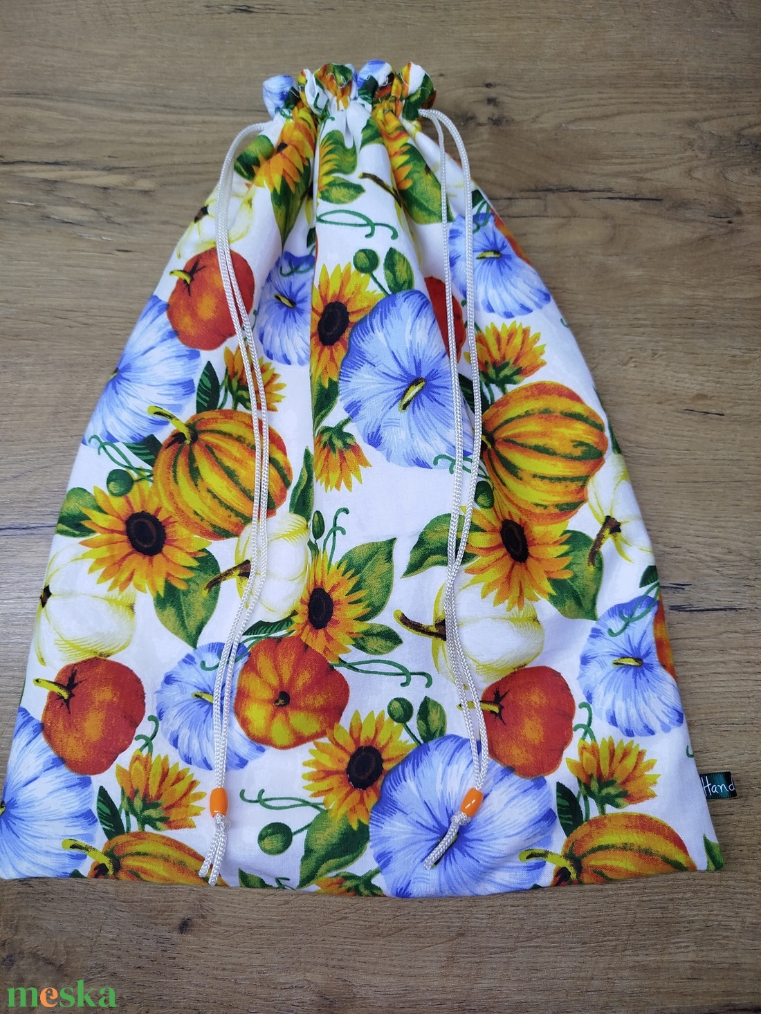 Kenyeres zsák-  pékáru tároló  zsák  napraforgó- tök  mintával - táska & tok - bevásárlás & shopper táska - kenyeres zsák - Meska.hu