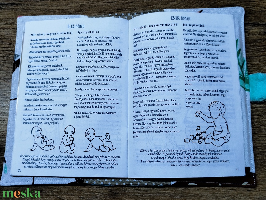 textil gyermek egészségügyi kiskönyv borító állatmintával - baba - mama - babaemlékek - egészségügyi kiskönyv borító - Meska.hu