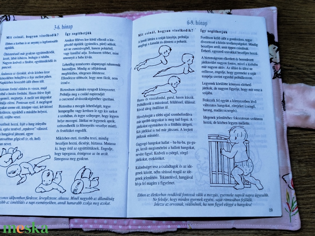 textil gyermek egészségügyi kiskönyv borító állatmintával - baba - mama - babaemlékek - egészségügyi kiskönyv borító - Meska.hu