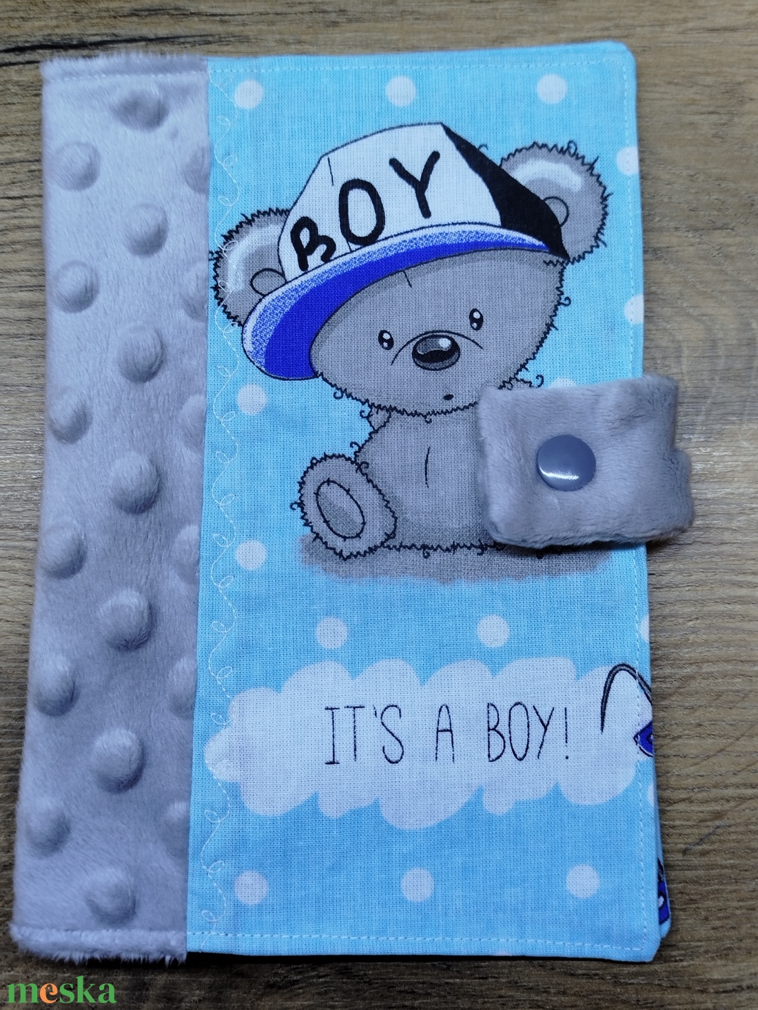 textil gyermek egészségügyi kiskönyv borító maci   mintával - baba - mama - babaemlékek - egészségügyi kiskönyv borító - Meska.hu