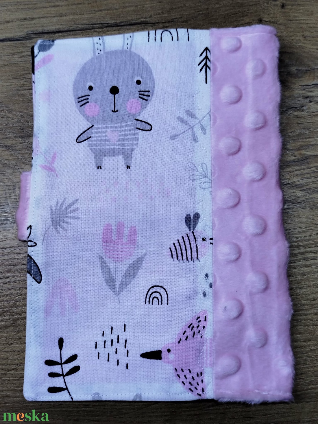 textil gyermek egészségügyi kiskönyv borító maci mintával - baba - mama - babaemlékek - egészségügyi kiskönyv borító - Meska.hu