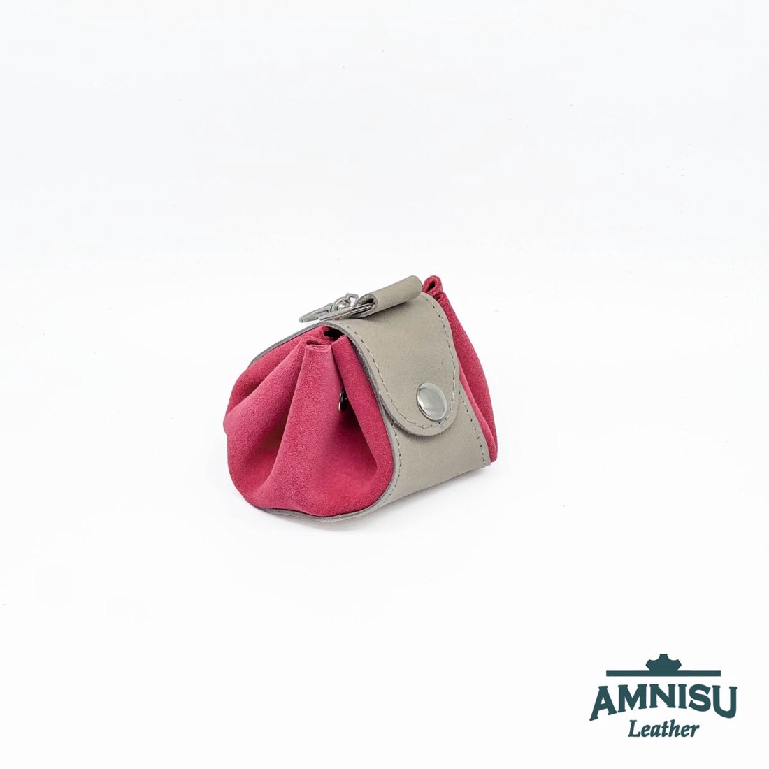 Szürke - sötét rózsaszín bőr mini 2in1 szütyő és kockatálca N8014-4011 - játék & sport - táblajáték és kártyajáték - társasjátékok - dobókocka - Meska.hu