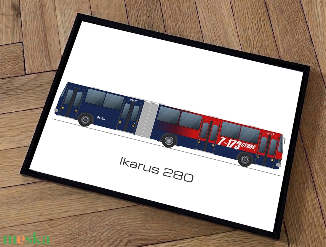 Ikarus 280 retro busz poszter fali dísz � Választható festési variánsban - otthon & életmód - dekoráció - kép & falikép - poszter - Meska.hu