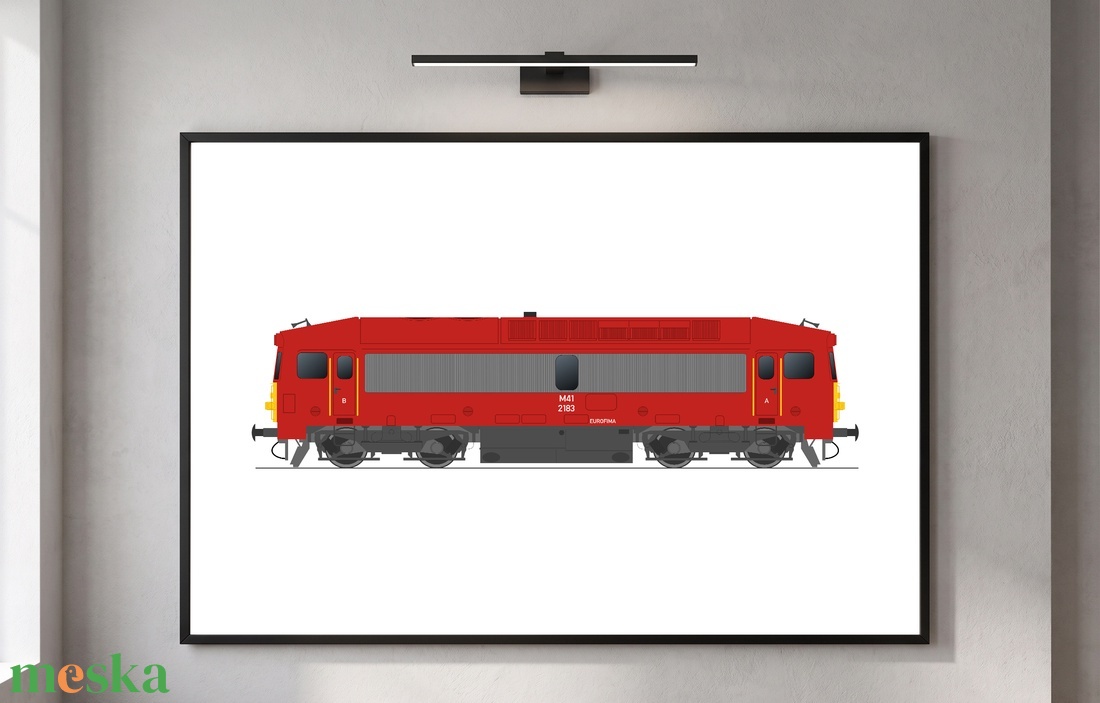 M41 Csörgő mozdony bekeretezett falikép  - otthon & életmód - dekoráció - kép & falikép - poszter - Meska.hu