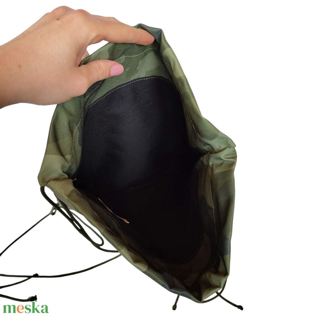 NYUSZIS egyedi mintás hátizsák - terepmintás kekizöld - táska & tok - hátizsák - hátizsák - Meska.hu