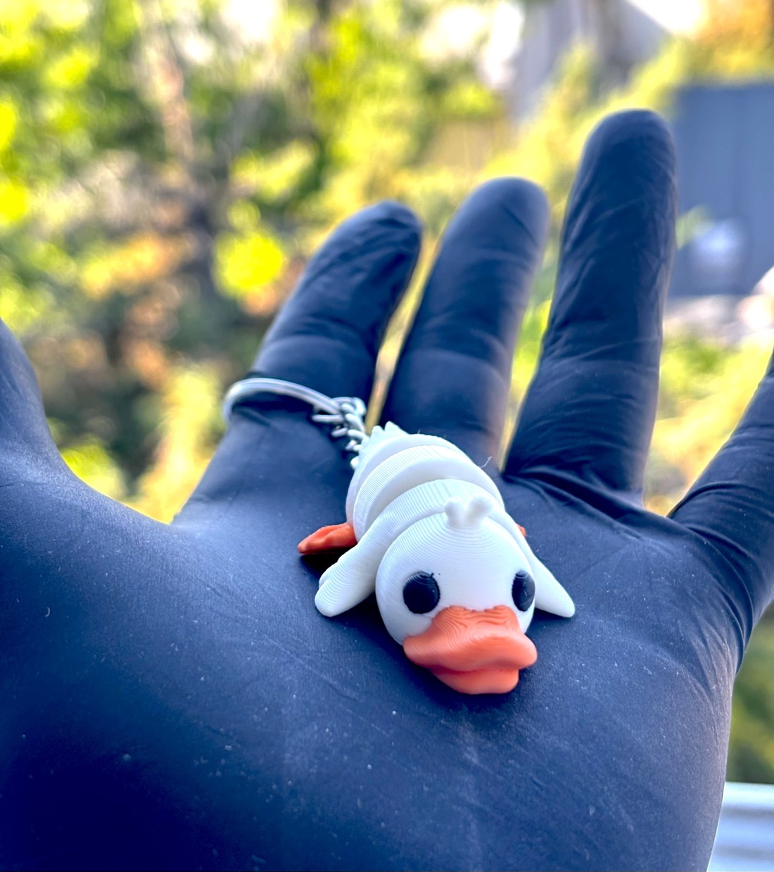 Mozgatható kacsa kulcstartó � 3D nyomtatott flexi figura, táskadísz és fidget játék, 5 cm - táska & tok - kulcstartó & táskadísz - kulcstartó - Meska.hu