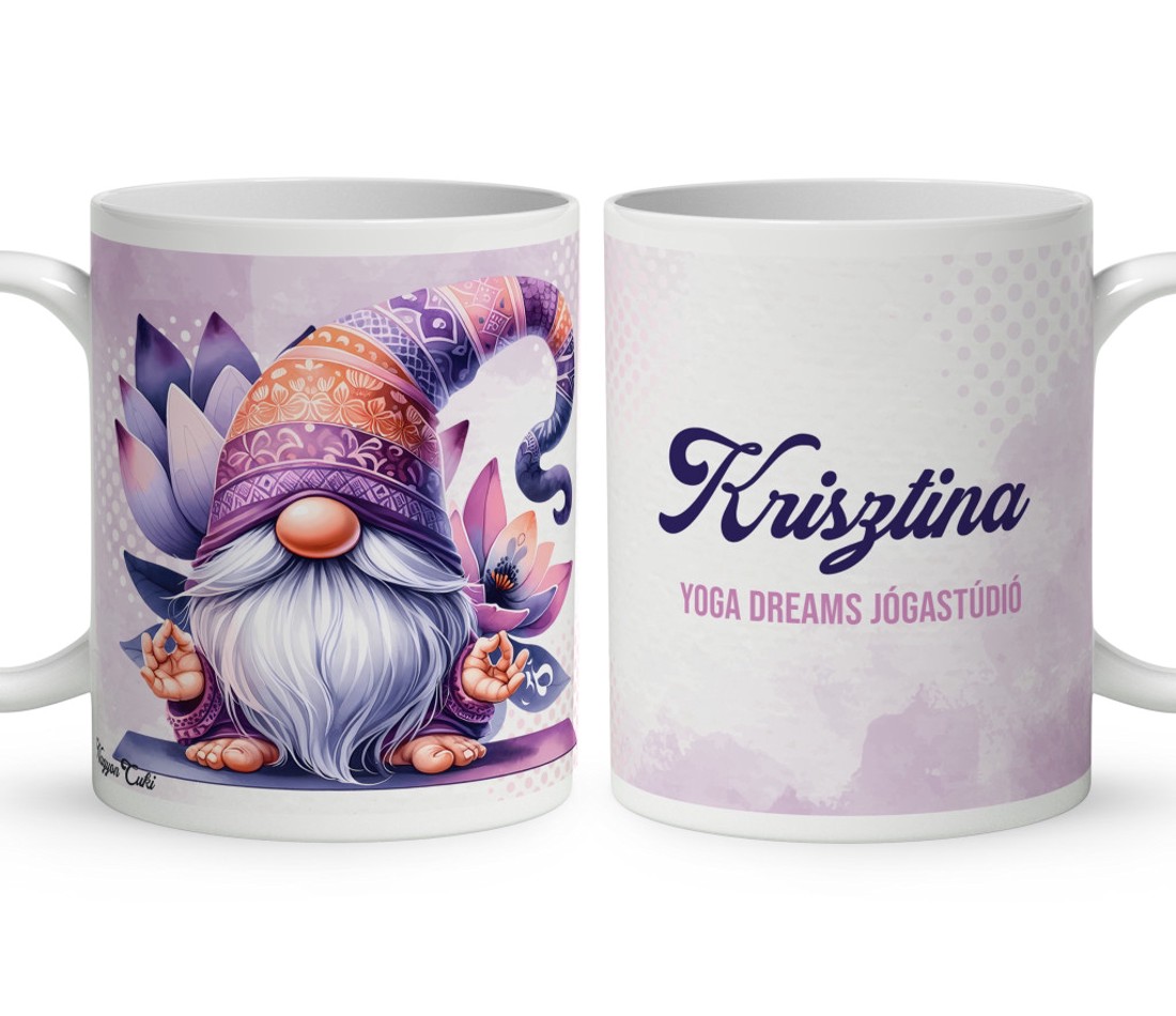 Névvel kérhető - Jóga manó lótusz ülésben mintás bögre - otthon & életmód - konyhafelszerelés, tálalás - tálalás - bögre & csésze - Meska.hu