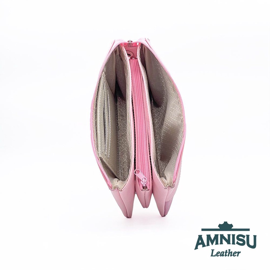 Rózsaszín - metál rózsaszín egyenes swarovski köves női pénztárca G4020-4001 -  - Meska.hu