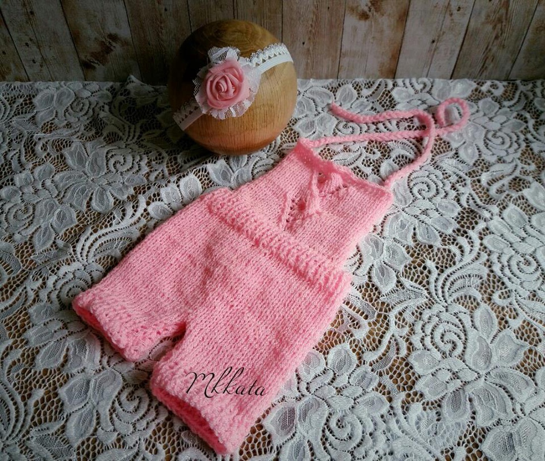 Kötött baba nadrág + fejpánt fotózásra  56- os méret  -  - Meska.hu