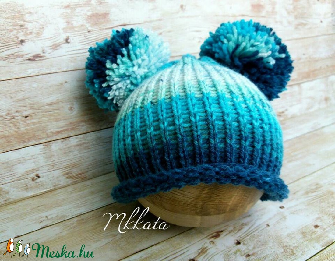 Kötött újszülött baba sapka 0-2 hónapos méret  -  - Meska.hu