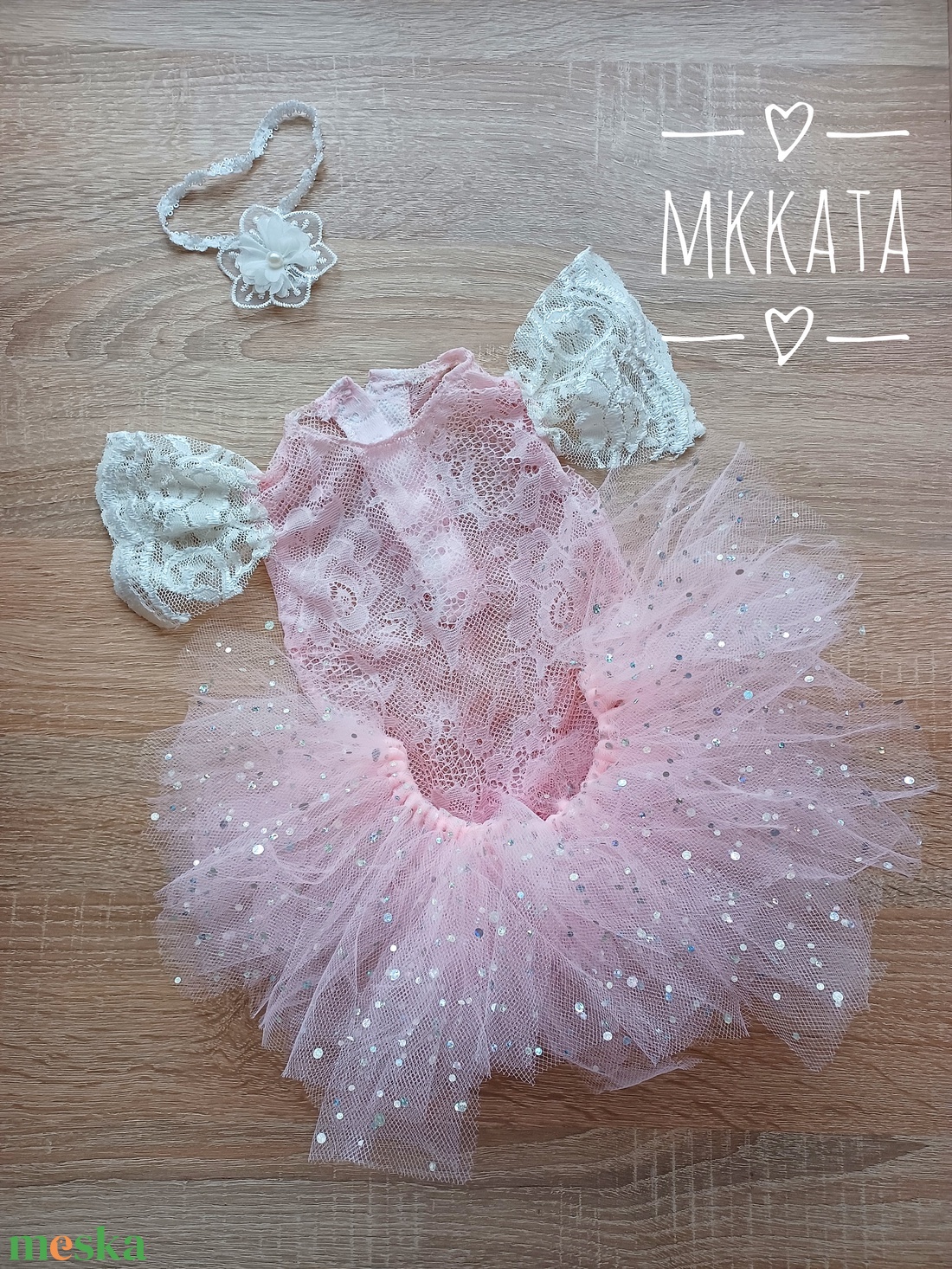 Tüll szoknya + fejpánt szett 56-os méret  - ruha & divat - gyerekruha - Meska.hu