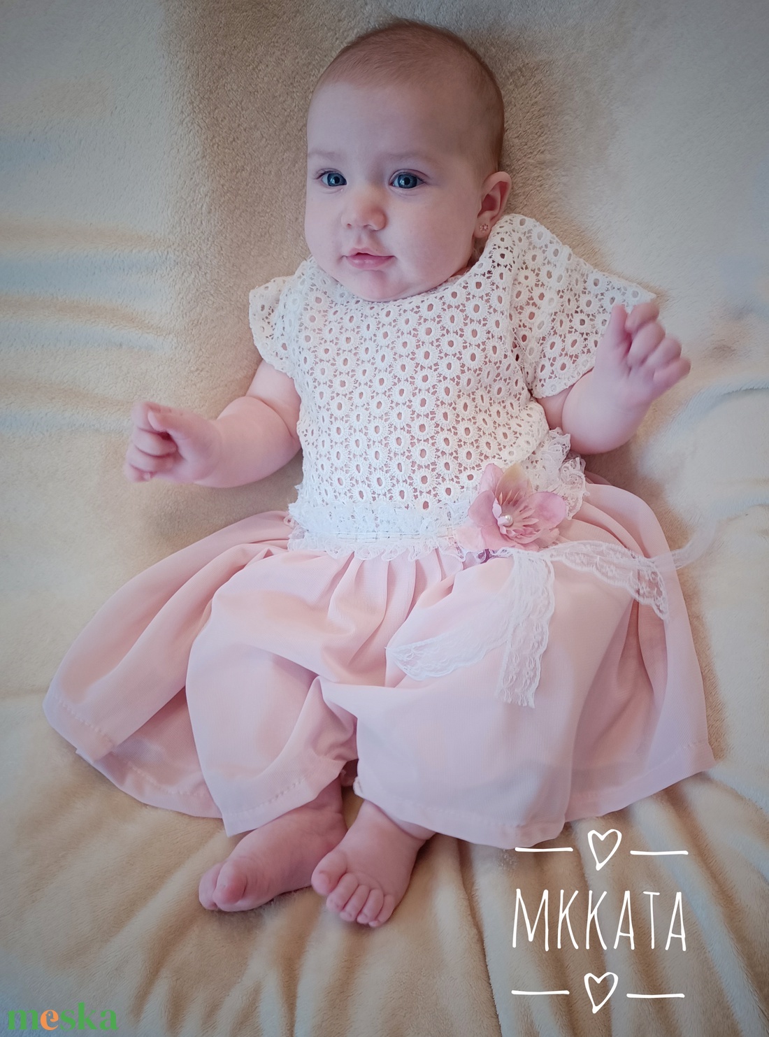 Alkalmi ,keresztelő kislány ruha 74-es méret  - ruha & divat - gyerekruha - Meska.hu