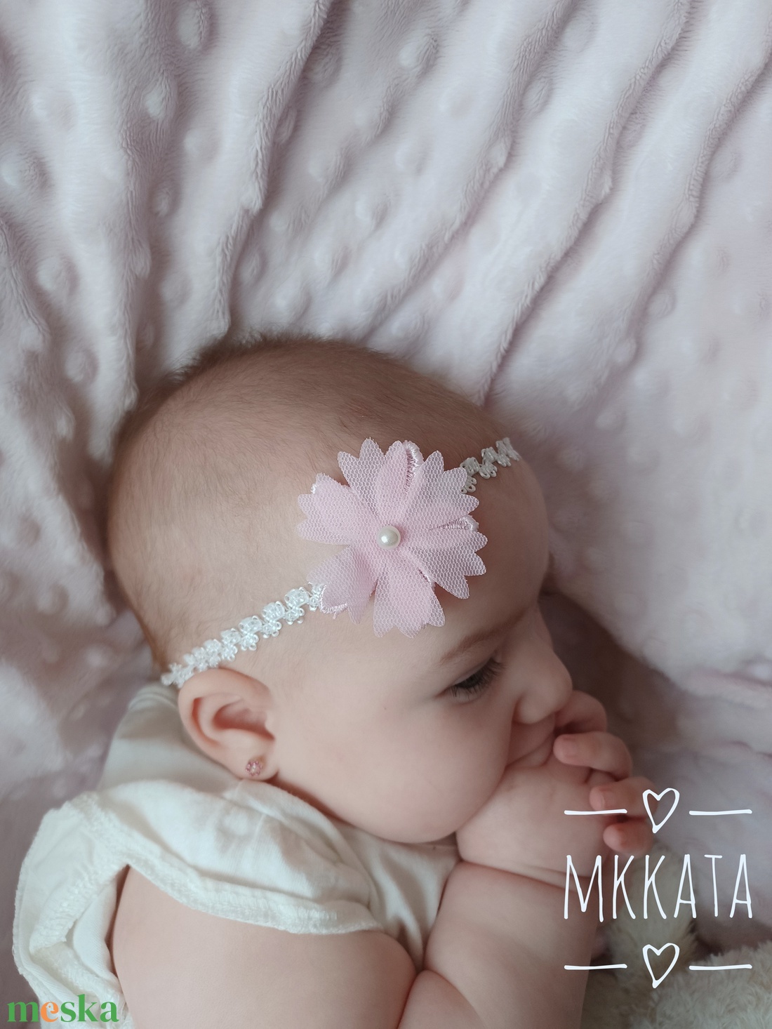 Újszülött / baba fejpánt több méretben  - ruha & divat - babaruha & gyerekruha - babafotózási ruha és kellék - Meska.hu
