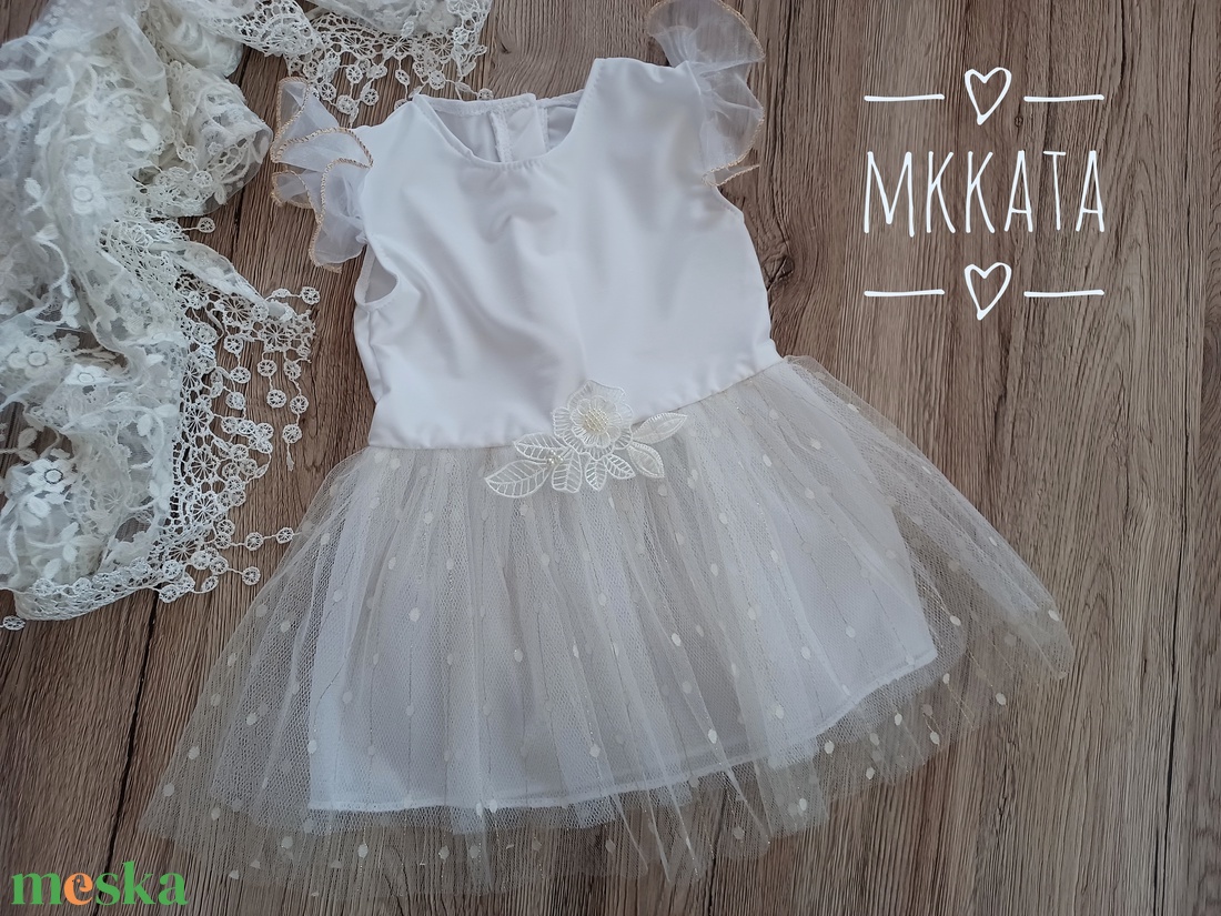 Ünnepi Elegancia: Kislány keresztelő ruha 74-es méret  - ruha & divat - gyerekruha - Meska.hu