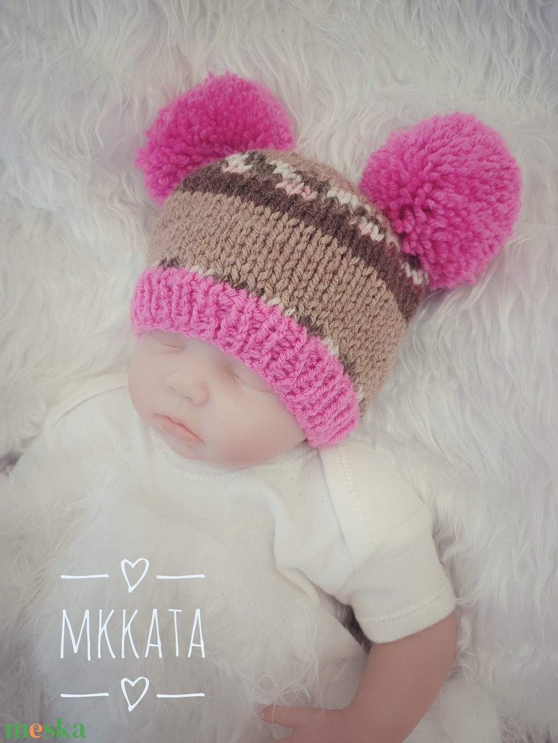 Kötött baba sapka újszülött fotózásra  - ruha & divat - babaruha & gyerekruha - babasapka - Meska.hu