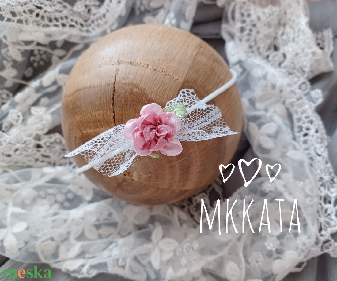  Elegáns fejpánt Keresztelőre és Újszülött fotózásra - ruha & divat - babaruha & gyerekruha - babafotózási ruha és kellék - Meska.hu