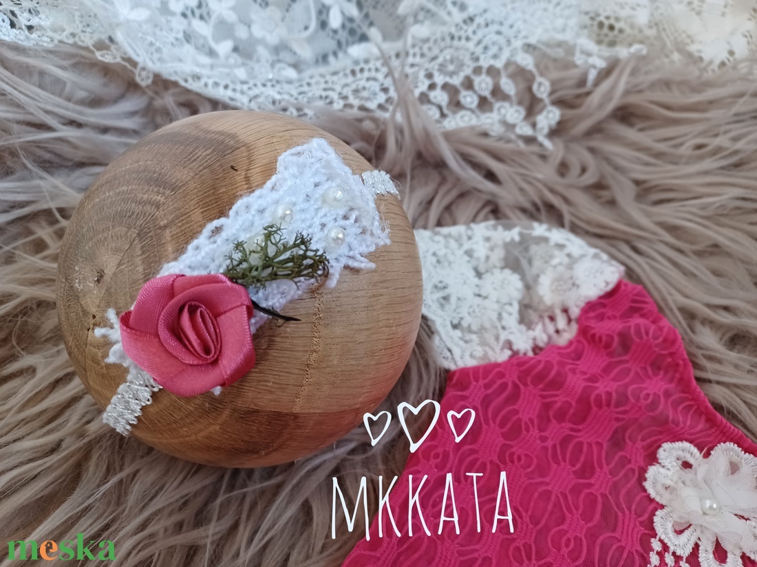 Csipkecsoda kislány body és fejpánt szett Újszülött fotózáshoz - ruha & divat - babaruha & gyerekruha - babafotózási ruha és kellék - Meska.hu