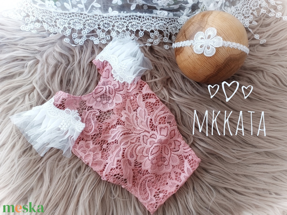 Újszülött csipke  szett 50-56 os méret  - ruha & divat - babaruha & gyerekruha - Meska.hu