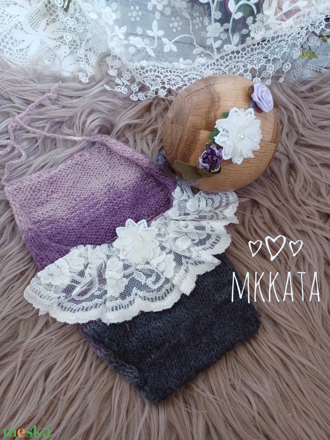 A Kisbaba első  fényképei: Kézzel kötött szett Újszülött fotózásra - ruha & divat - babaruha & gyerekruha - babafotózási ruha és kellék - Meska.hu