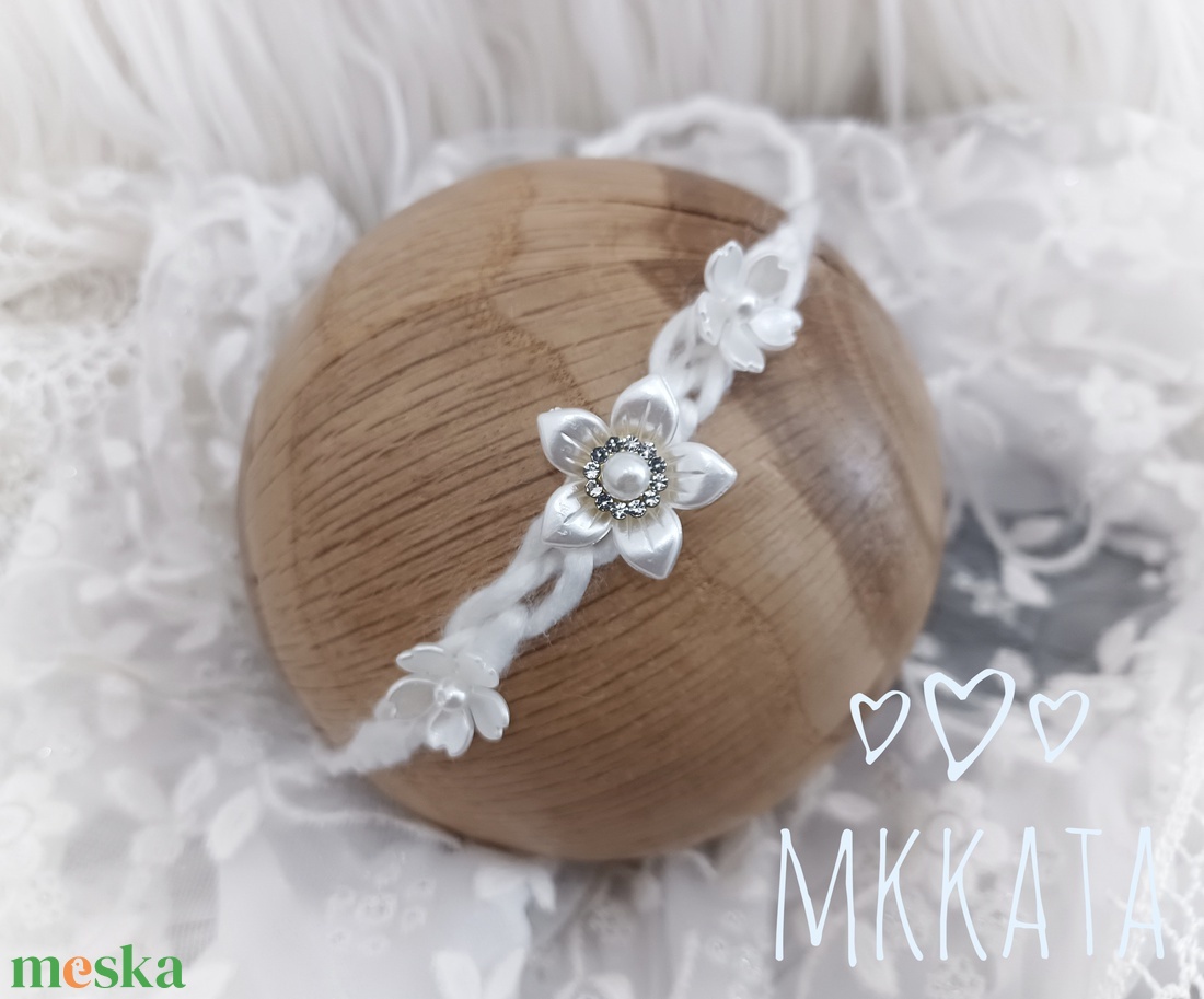 Horgolt Újszülött / baba fejpánt   - ruha & divat - babaruha & gyerekruha - babafotózási ruha és kellék - Meska.hu