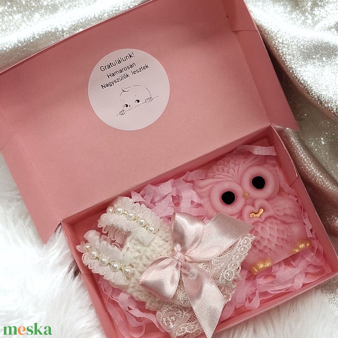 Nagyszülő bejelentő ajándékszett  - baba - mama - babaemlékek - bababejelentők - Meska.hu