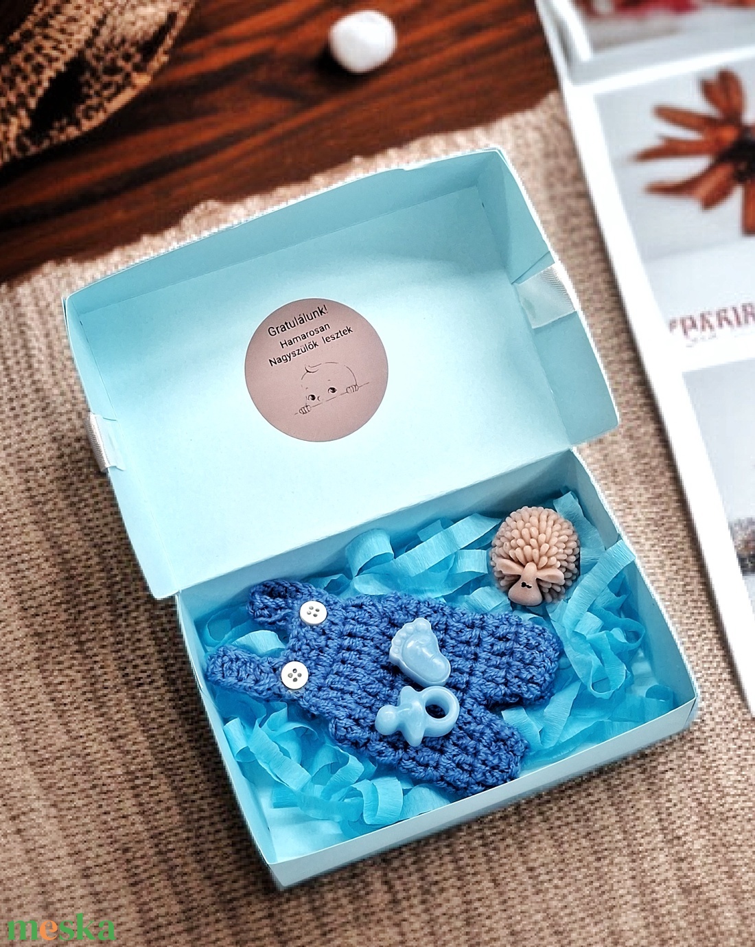 Nagyszülő bejelentő ajándékszett  - baba - mama - babaemlékek - bababejelentők - Meska.hu