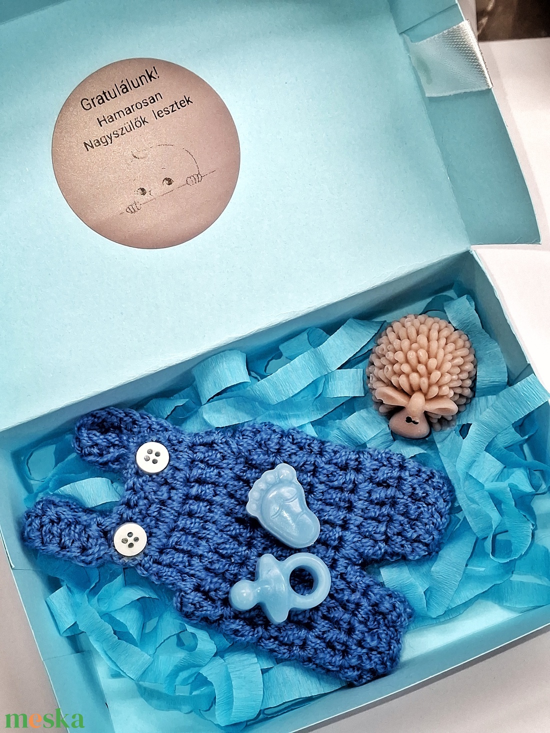 Nagyszülő bejelentő ajándékszett  - baba - mama - babaemlékek - bababejelentők - Meska.hu