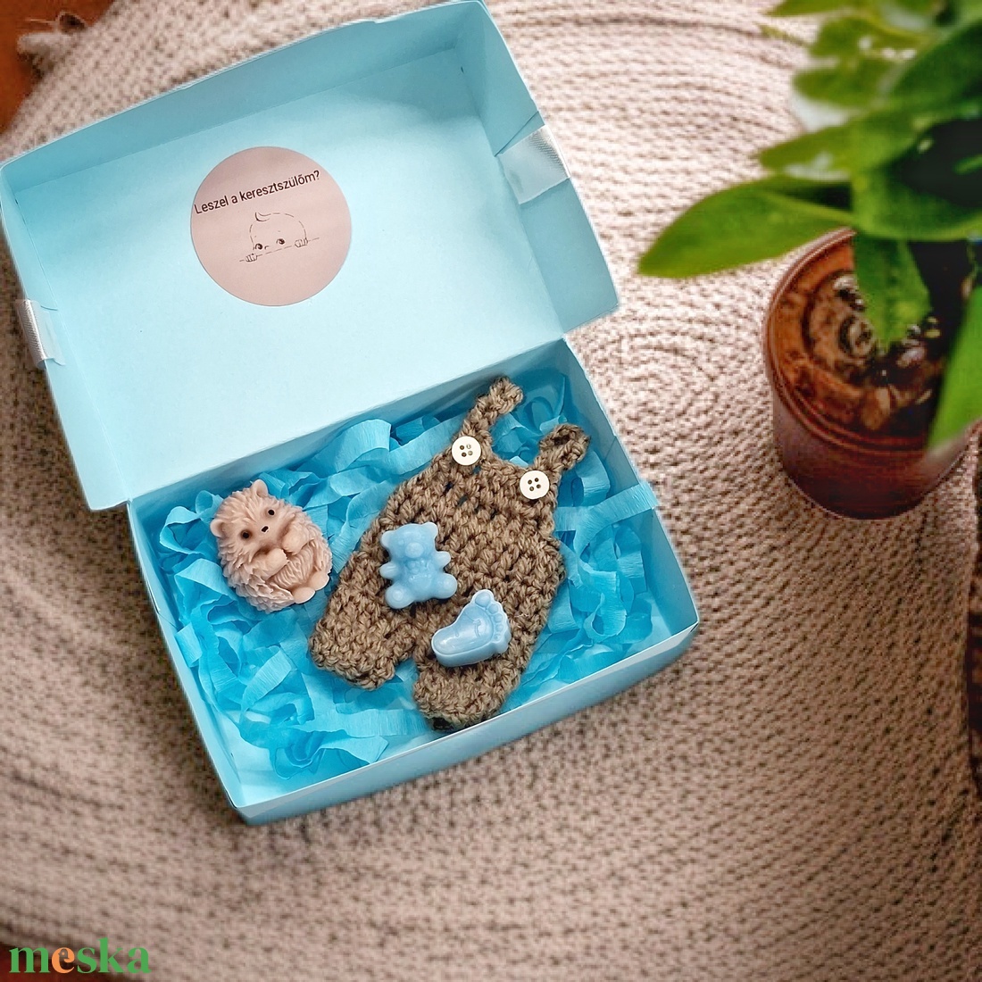 Keresztszülő bejelentő ajándékszett  - baba - mama - babaemlékek - bababejelentők - Meska.hu