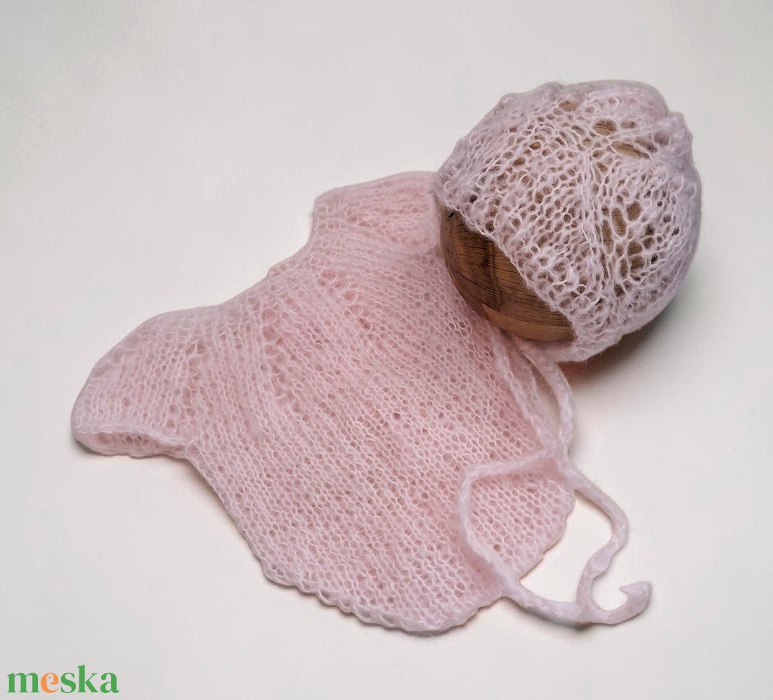 Kézzel kötött szett Újszülött fotózásra - baba - mama - babafotózás - szett újszülött fotózásra - Meska.hu