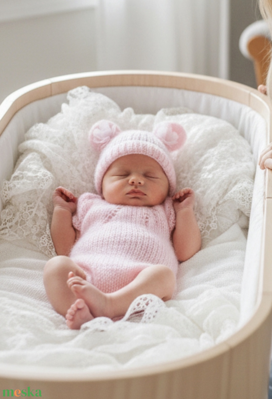 Kézzel kötött szett Újszülött fotózásra - baba - mama - babafotózás - szett újszülött fotózásra - Meska.hu