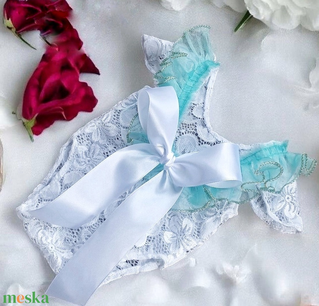 Csipke body és fejpánt szett Újszülött fotózáshoz - baba - mama - babafotózás - szett újszülött fotózásra - Meska.hu