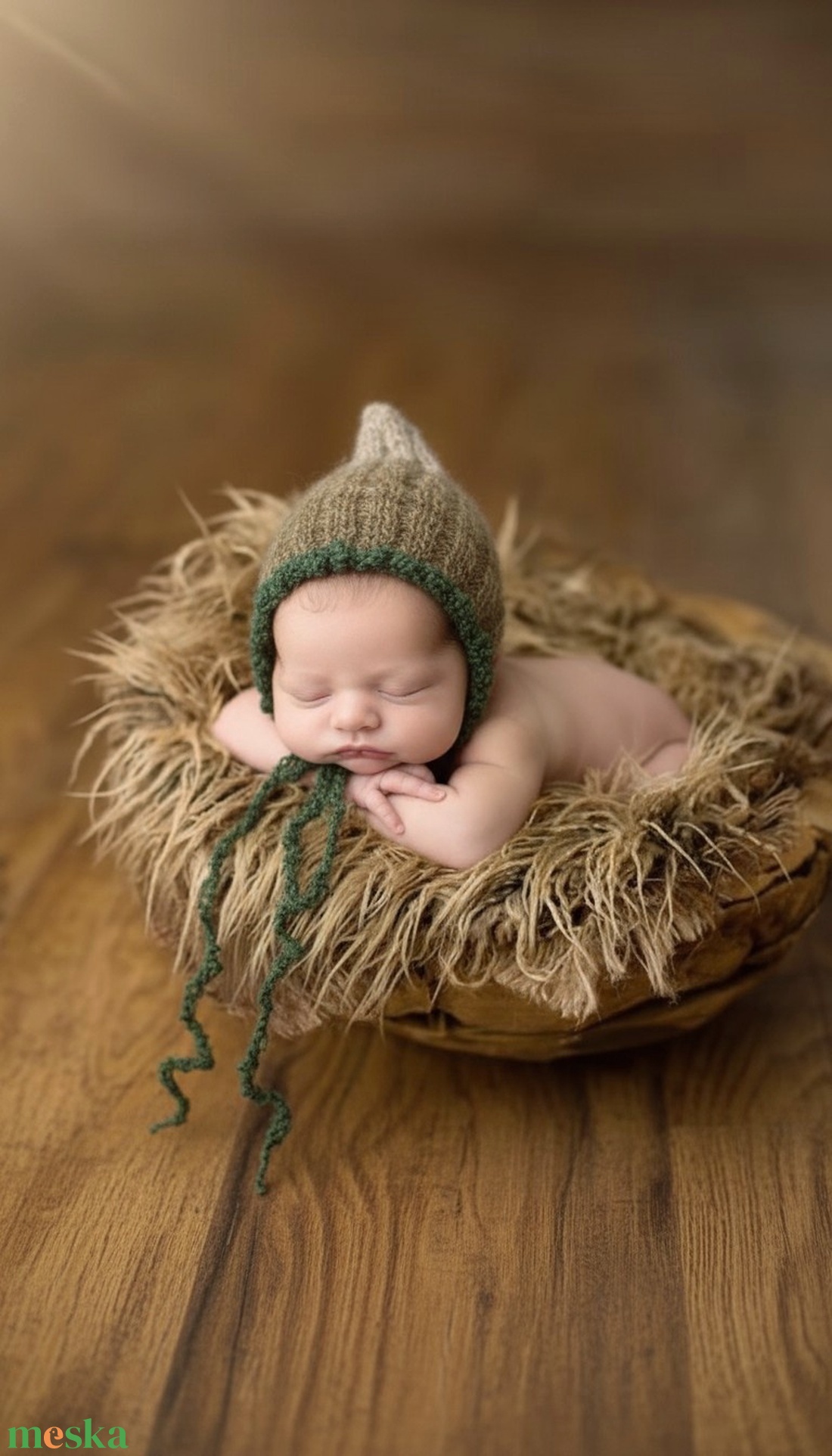 Kötött baba sapka újszülött fotózásra  - baba - mama - babaruházat - babasapka - Meska.hu