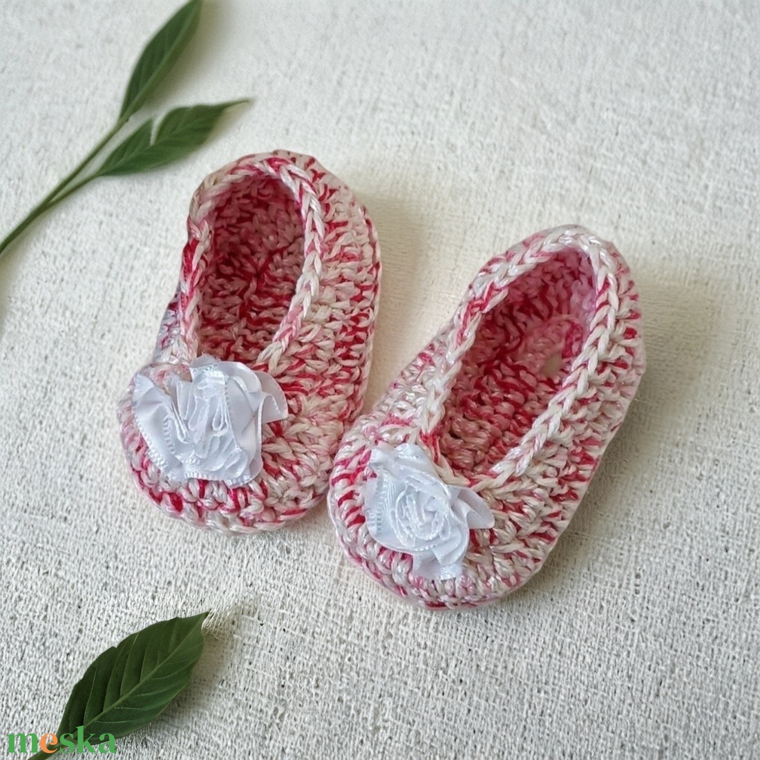 Horgolt babacipő 0-6 hó  - baba - mama - babaruházat - babacipő - Meska.hu