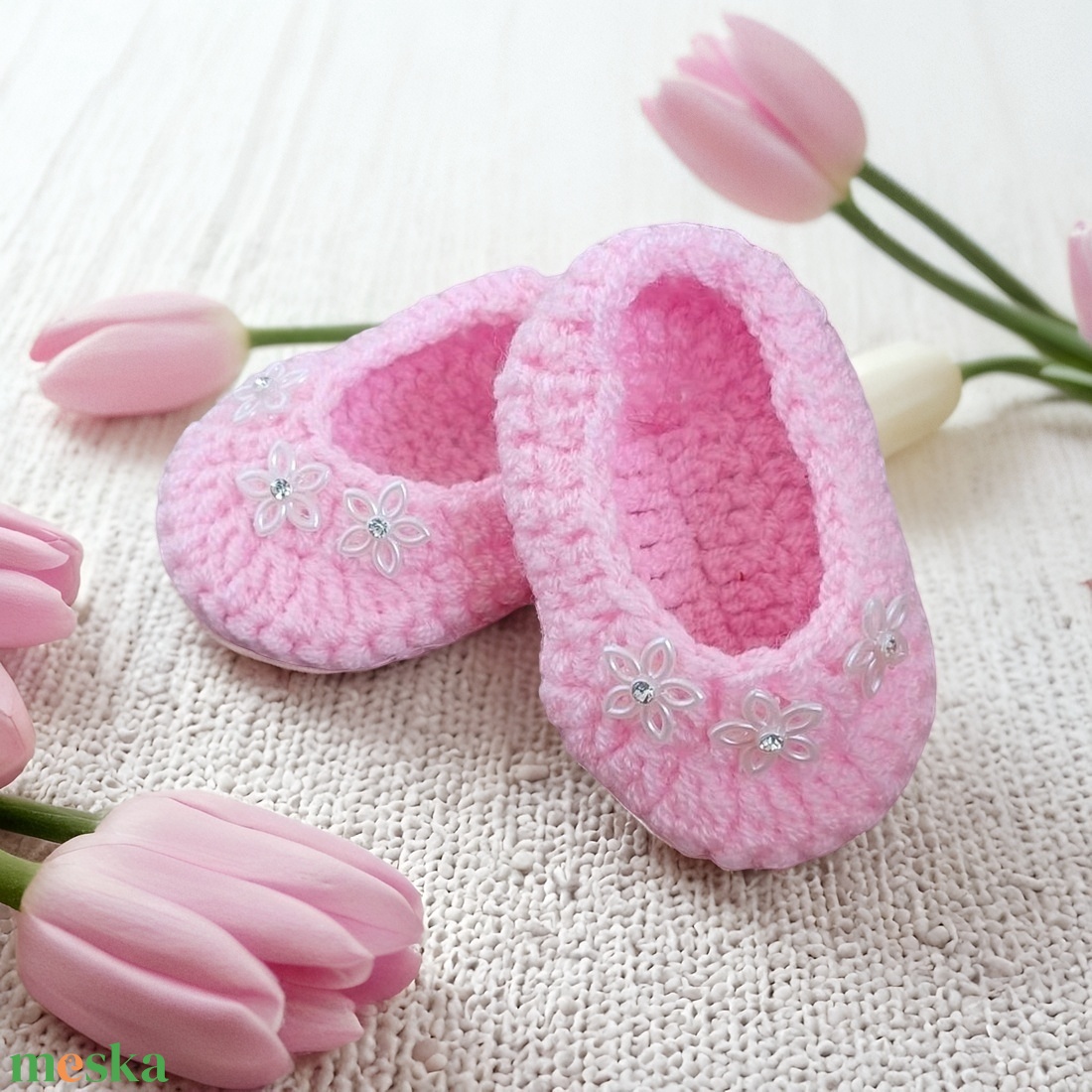 Újszülött  horgolt cipő 0-6 hó  - baba - mama - babaruházat - babacipő - Meska.hu
