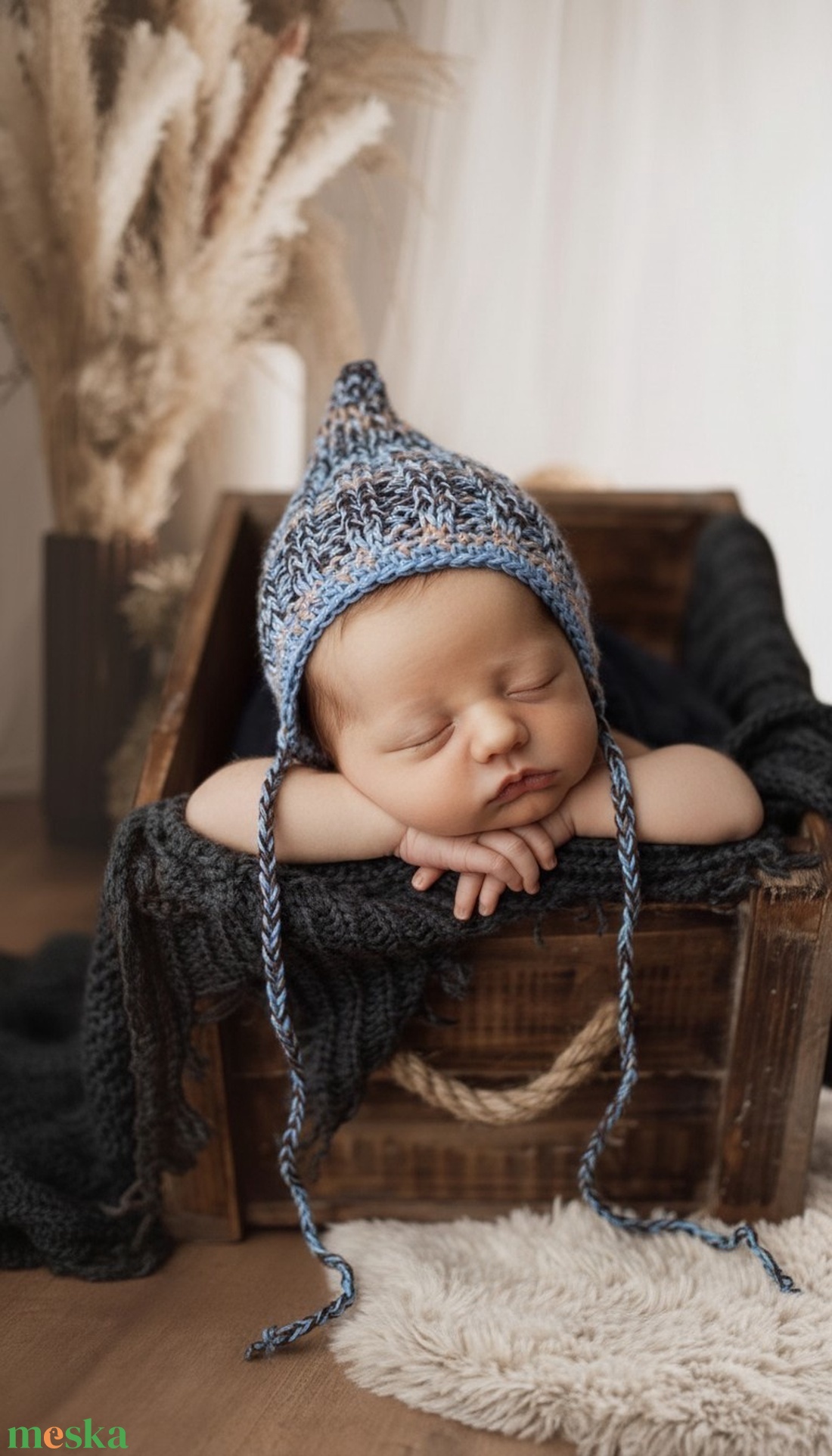 Kötött babasapka újszülött fotózásra  - baba - mama - babaruházat - babasapka - Meska.hu