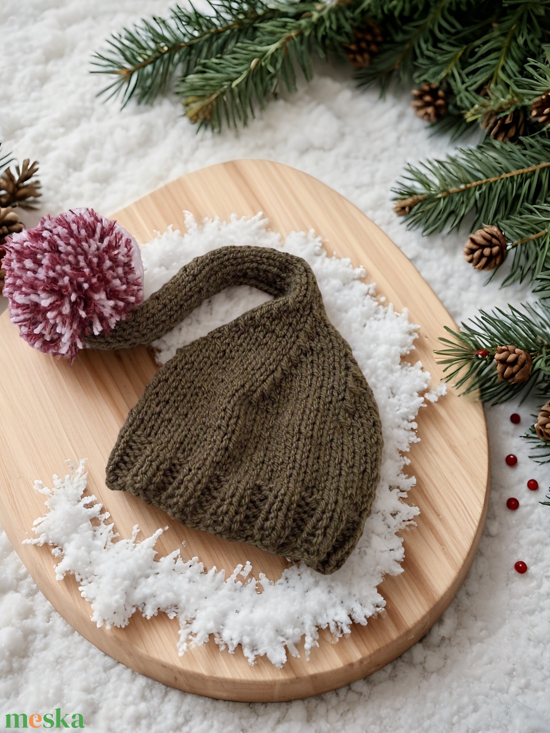 Kötött babasapka újszülött fotózásra  - baba - mama - babaruházat - babasapka - Meska.hu