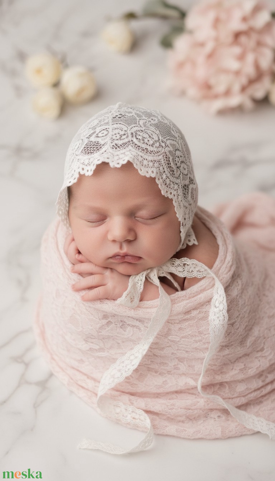 Újszülött babasapka fotózásra  - baba - mama - babafotózás - újszülött sapka fotózásra - Meska.hu