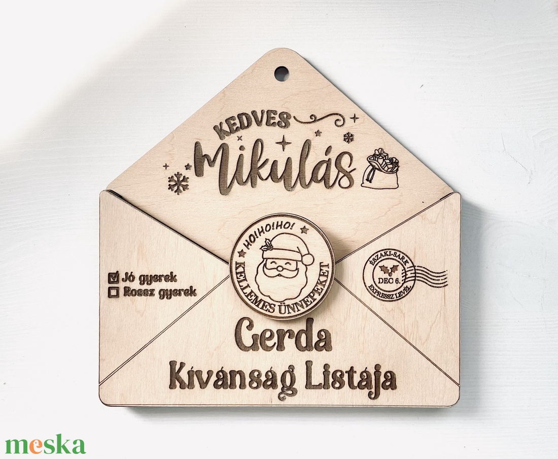 Fa kívánságlista boríték a Mikulásnak - karácsony - mikulás - mikulás beltéri dekoráció - Meska.hu